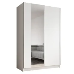 Meubella - Kledingkast Salta - Wit - 120 cm - Met spiegel Clearance