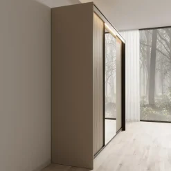 Meubella - Kledingkast Timoteo - Beige - 250 cm - Met spiegel Clearance