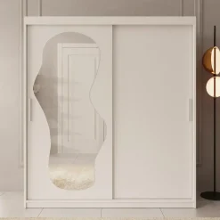 Meubella - Kledingkast Ulysses - Wit - 180 cm - Met spiegel Hot