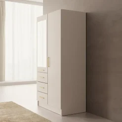 Meubella - Komodo - Kledingkast met 2 deuren - Beige - 101x61x201 cm Hot