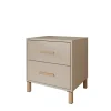 Meubella - Nachtkastje Bahia - Beige - 48 cm - 2 lades New