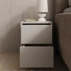 Meubella - Nachtkastje Gideon - Beige - 30 cm