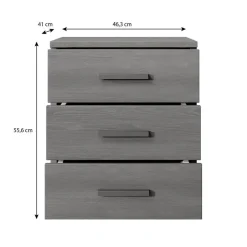 Meubella - Nachtkastje Gina - Antraciet eiken - 46 cm