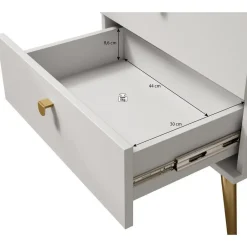 Meubella - Nachtkastje Hidde - Beige - 50 cm Best