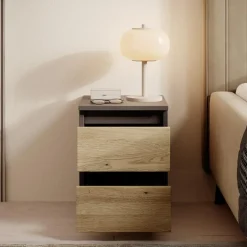 Meubella - Nachtkastje Masuka - Antraciet - 30 cm