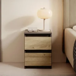 Meubella - Nachtkastje Masuka - Antraciet - 30 cm