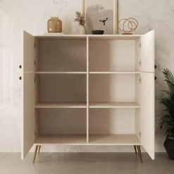 Meubella - Reunion - Dressoir - Beige - 105x41x122 cm Best