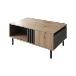 Meubella - Salontafel Marcos - Eiken - Antraciet - 100 cm Best