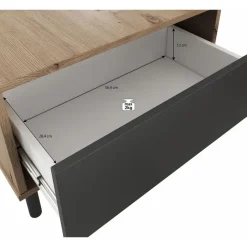 Meubella - Salontafel Marcos - Eiken - Antraciet - 100 cm Best