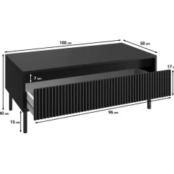 Meubella - Salontafel Orvana - Zwart - 100 cm Best