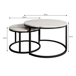 Meubella - Salontafel Rica - Eiken - Set van 2 Outlet