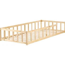 Beliani MEYMAC - Kinderbed - Lichtbruin - 90 x 200 cm - Dennenhout Outlet