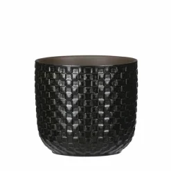 Mica Decorations - Plantenpot - Keramiek zwart - 12 x 11 cm Discount