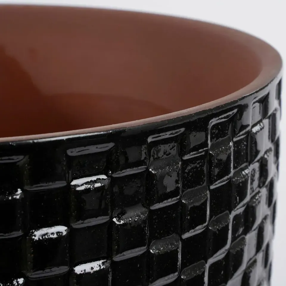 Mica Decorations - Plantenpot - Keramiek zwart - 12 x 11 cm Discount