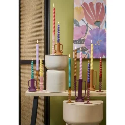 Mica Decorations Agios Kandelaar - H20 x Ø7,5 cm - Glas - Bruin Best