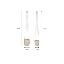 Mica Decorations Atlantic Mand voor Planten Set van 2 - Ø16 cm - Crème Outlet