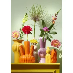 Mica Decorations Bloempot - boaz - gebobbeld - oranje - 13x17 cm Hot