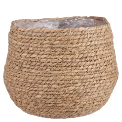 Mica Decorations Bloempot - rotan - naturel - jute - 24 x 26 cm Best