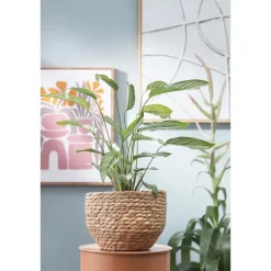 Mica Decorations Bloempot - rotan - naturel - jute - 24 x 26 cm Best