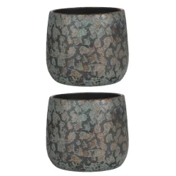 Mica Decorations Bloempot - koperkleurig - keramiek - 25 x 20 cm Hot