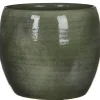 Mica Decorations Bloempot - glanzend groen - keramiek - 20 x 18 cm Outlet