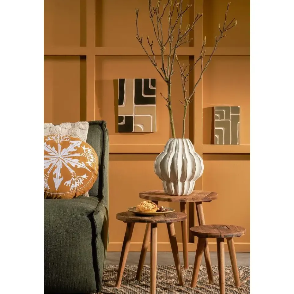 Mica Decorations Bold Bijzettafel - Ø26 cm - Gerecycled Hout - Bruin Clearance