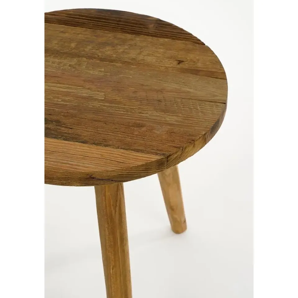 Mica Decorations Bold Bijzettafel - Ø26 cm - Gerecycled Hout - Bruin Clearance