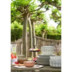 Mica Decorations Corfu Dinerbord - H2,5 x Ø26,5 cm - Keramiek - Grijs Hot