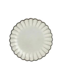 Mica Decorations Corfu Ontbijtbord - H2,5 x Ø21 cm - Keramiek - Grijs Outlet