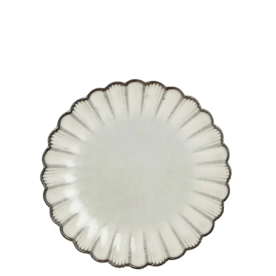 Mica Decorations Corfu Ontbijtbord - H2,5 x Ø21 cm - Keramiek - Grijs Outlet