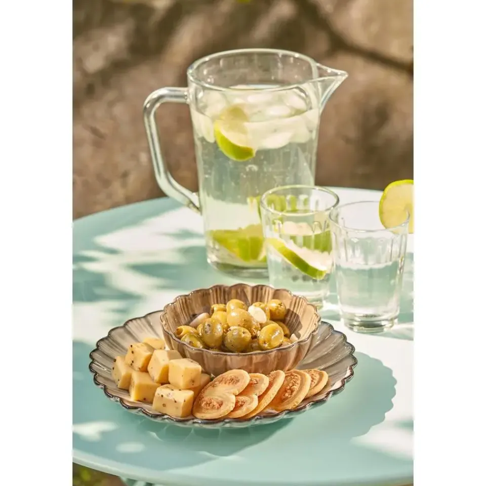 Mica Decorations Corfu Ontbijtbord - H2,5 x Ø21 cm - Keramiek - Grijs Outlet