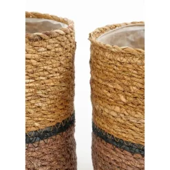 Mica Decorations Damian Plantenmand - Set van 2 - Ø20 cm - Zeegras Discount