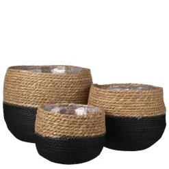 Mica Decorations Jorck Mand voor Planten - Set van 3 - Zwart Hot