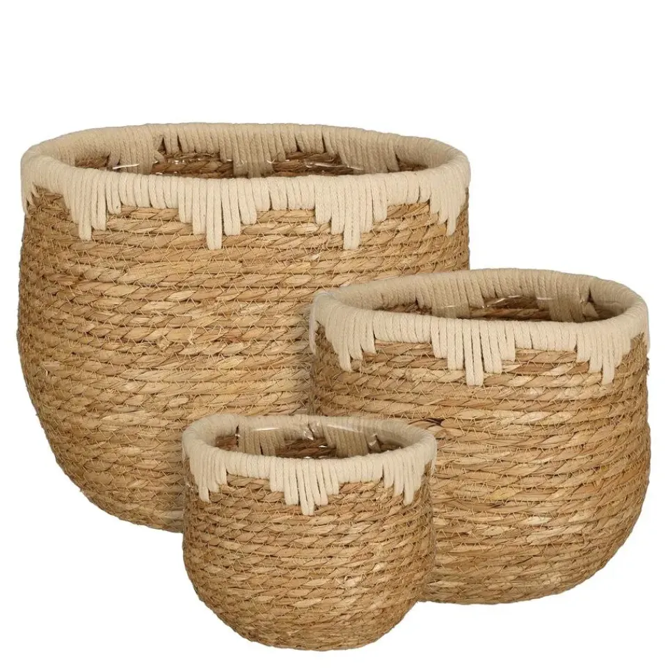 Mica Decorations Jorck Plantenmandenset - H24 x Ø26 cm - Beige Online