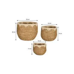Mica Decorations Jorck Plantenmandenset - H24 x Ø26 cm - Beige Online