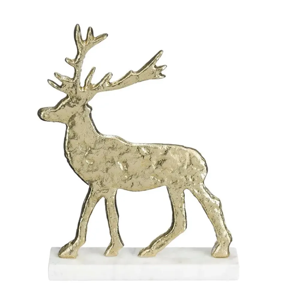 Mica Decorations Kerstdecoratie Hert - L20 x B5 x H27 cm - Champagne Online