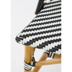 Mica Decorations Mandox Bank - L98 x B60 x H93 cm - Rotan - Zwart, Wit Clearance