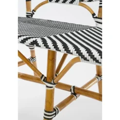 Mica Decorations Mandox Bank - L98 x B60 x H93 cm - Rotan - Zwart, Wit Clearance