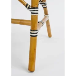 Mica Decorations Mandox Bank - L98 x B60 x H93 cm - Rotan - Zwart, Wit Clearance