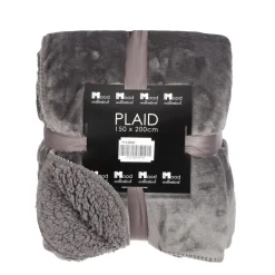 Mica Decorations Mardy Fleece Plaid - L200 x B150 cm - Antraciet Outlet
