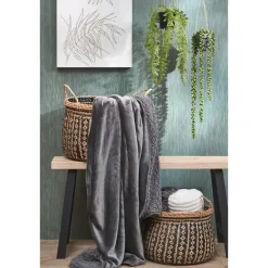 Mica Decorations Mardy Fleece Plaid - L200 x B150 cm - Antraciet Outlet