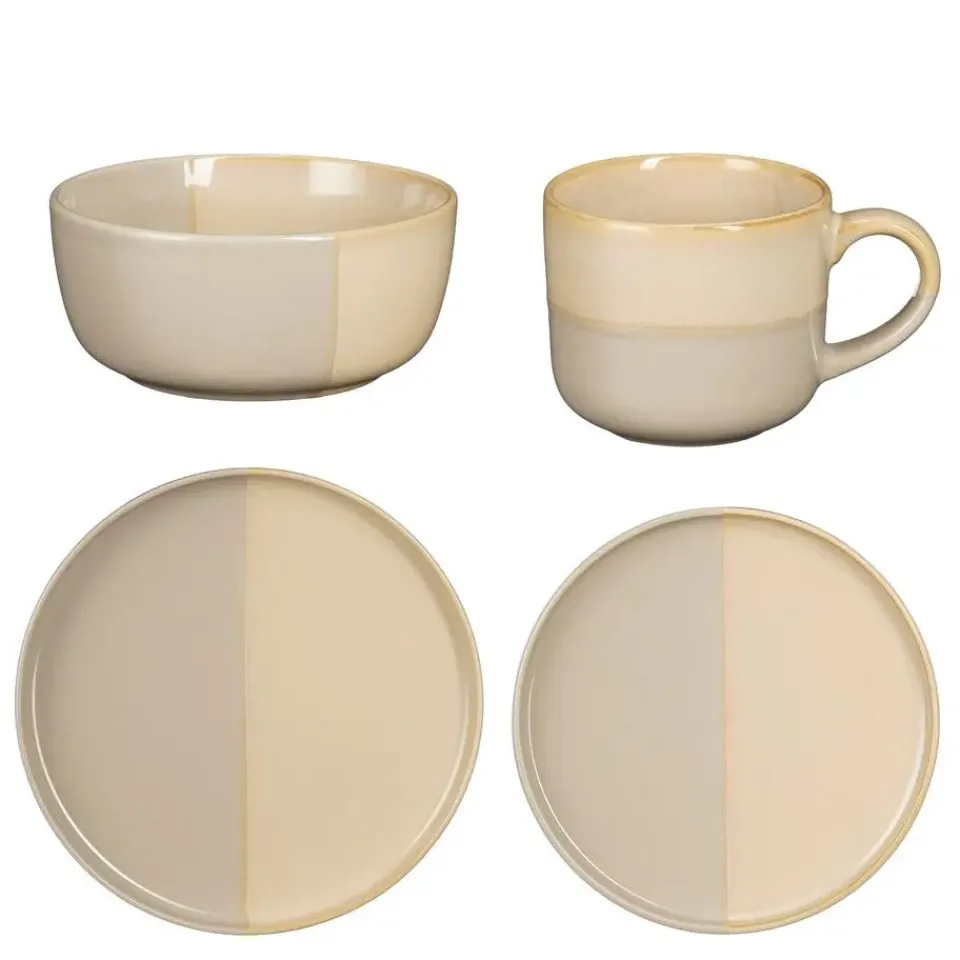 Mica Decorations Ozzu Serviesset 4 Persoons - Steengoed - Grijs Discount