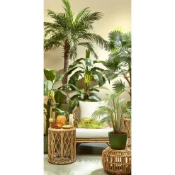 Mica Decorations Plantenpot - kunststof - donkergroen - 17,5x15cm