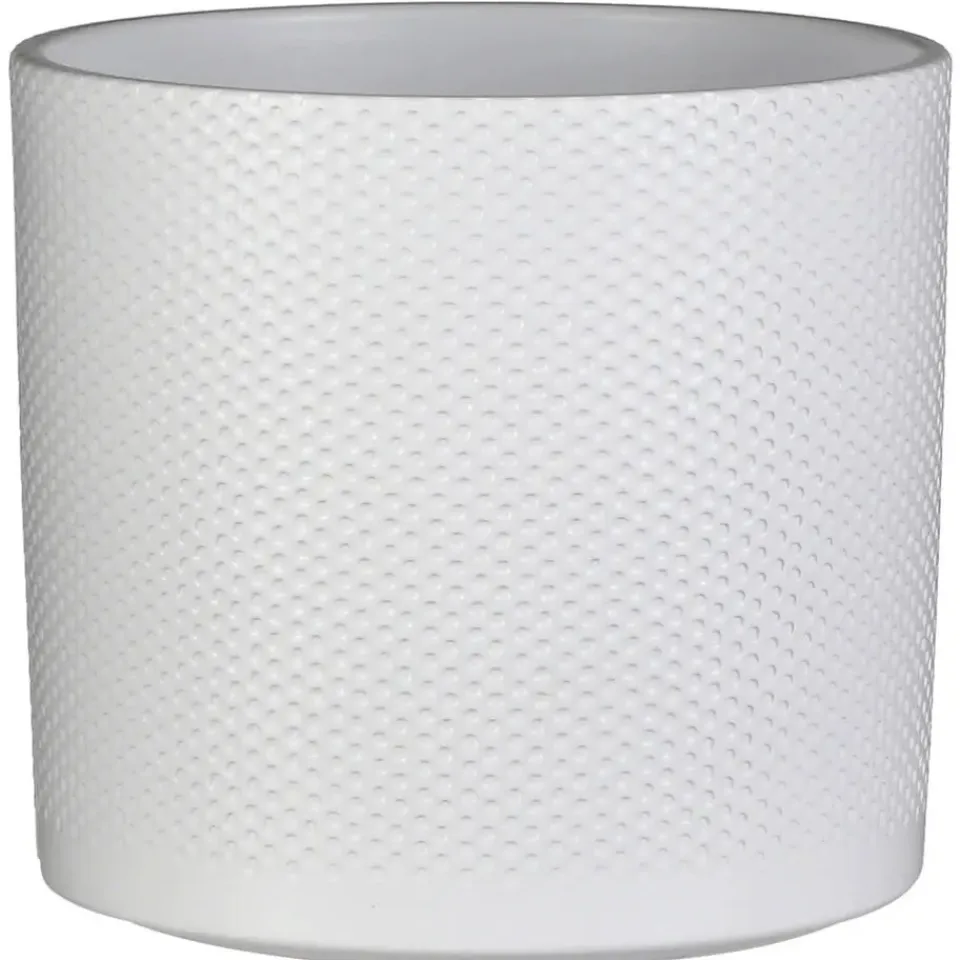 Mica Decorations Plantenpot - wit - keramiek - 23 x 21 cm Best