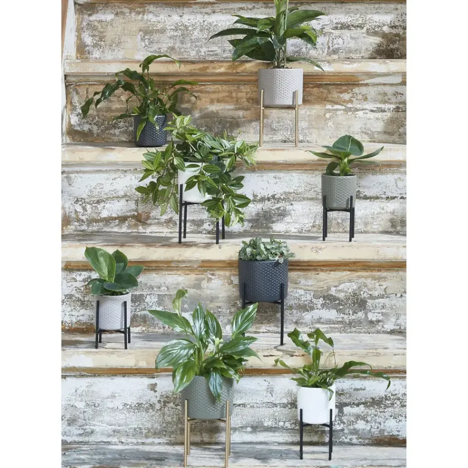 Mica Decorations Plantenpot - wit - keramiek - 23 x 21 cm Best