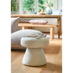 Mica Decorations Poef - H46 x Ø49 cm - Off White Hot