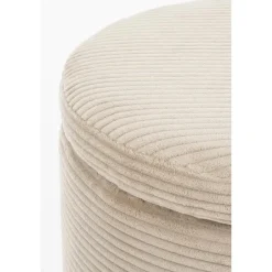 Mica Decorations Poef met Opbergruimte - H41 x Ø42 cm - Off-white Sale