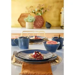 Mica Decorations Racco Serviesset 4 Persoons - Steengoed - Donkergrijs Discount