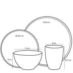 Mica Decorations Tabo Serviesset 4 persoons Keramiek Groen Best