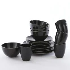 Mica Decorations Tabo Serviesset 4 persoons Keramiek Zwart Best